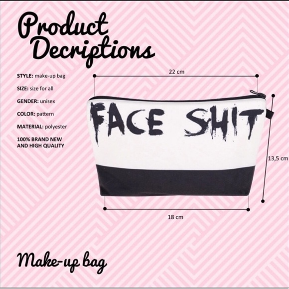 Face Shit Cosmetic Bag. - Picture 8 of 8